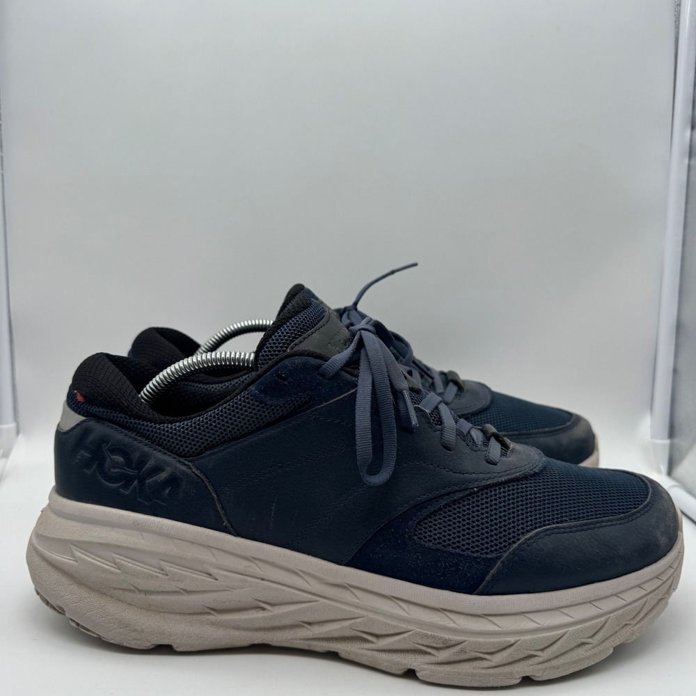 Hoka One One Bondi L Moonlit Ocean Navy Blue Leather Mesh Sneaker 1110538 12M‎